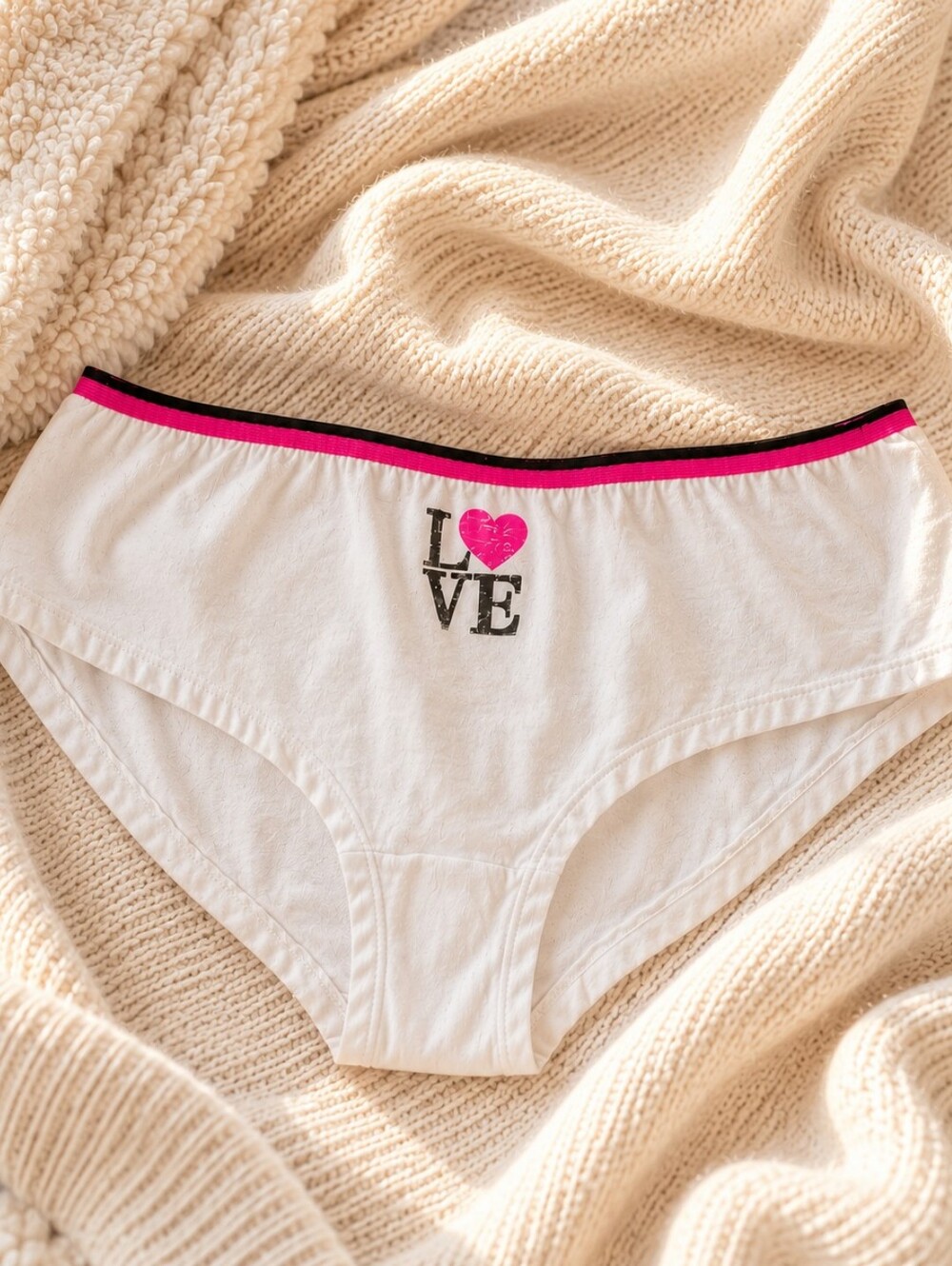 Women's Panties with Pink Accent and LOVE Graphic WW - Picture 2 of 4